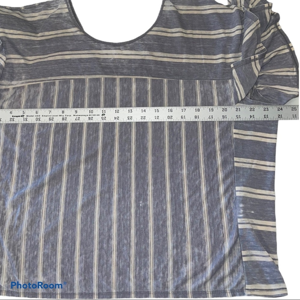 Lucky Brand Ruffle sleeve striped blouse - Picture 4 of 6